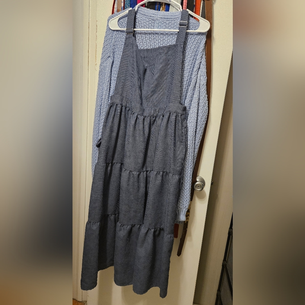 Corduroy Overall Jumper Dress